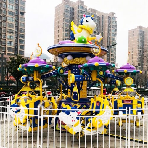 Unicorn Rotary Lift Amusement Ride Manufacturer Custom Cartoon Kiddie Ride</trp...